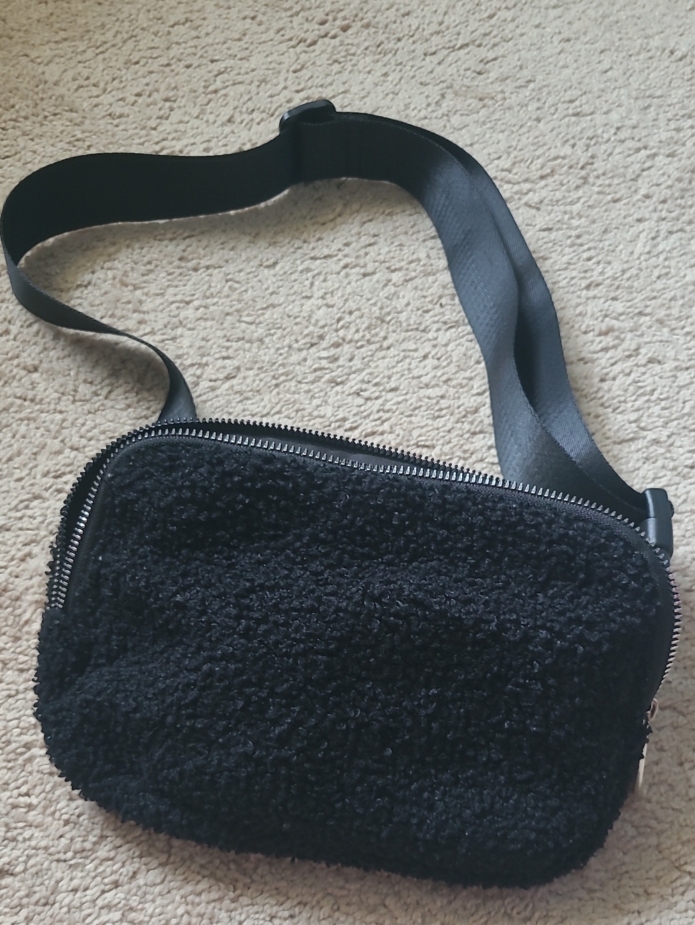 Black Sherpa Belt Bag